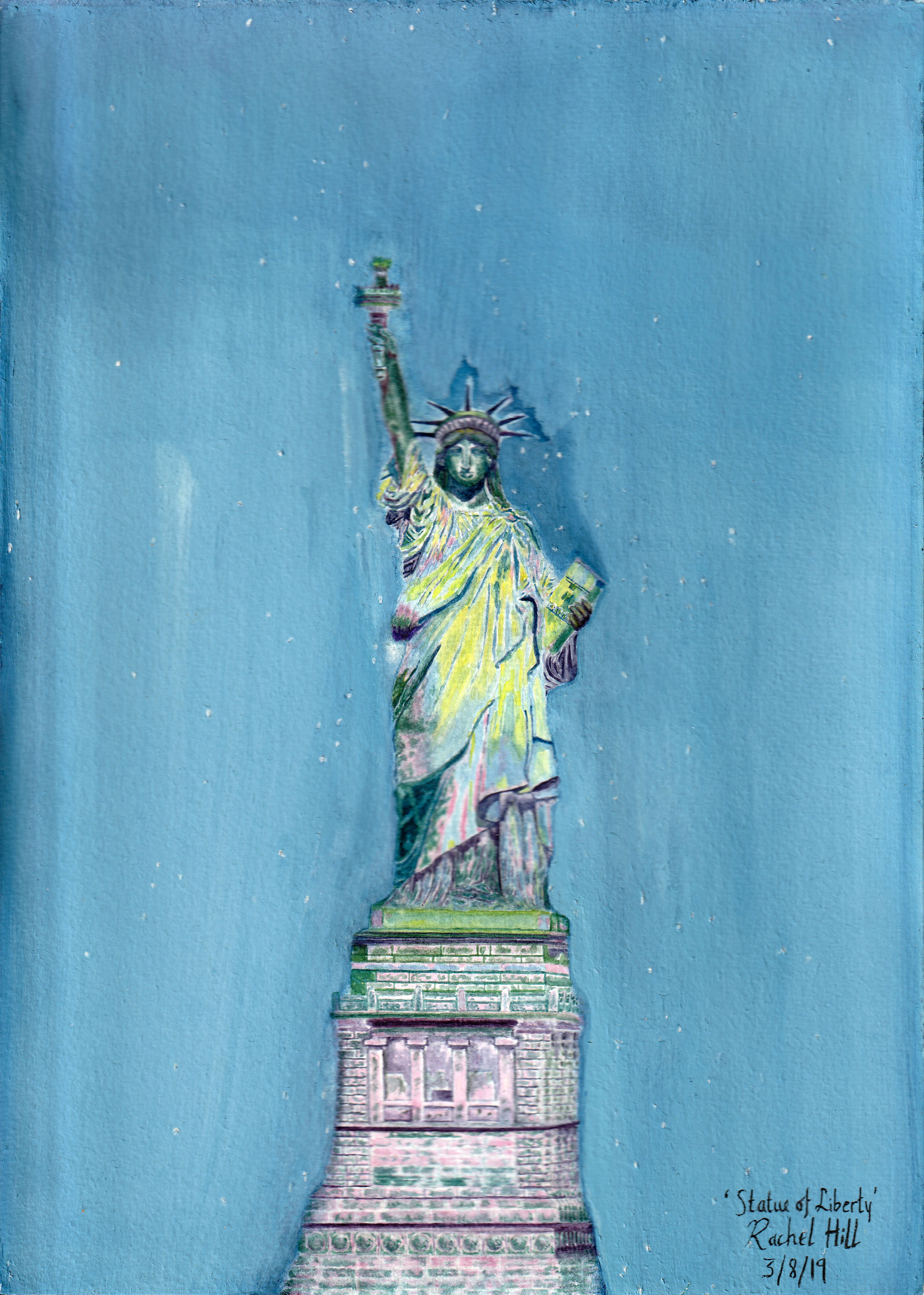 Painting of the Statue of Liberty by Irish Artist Rachel Hill